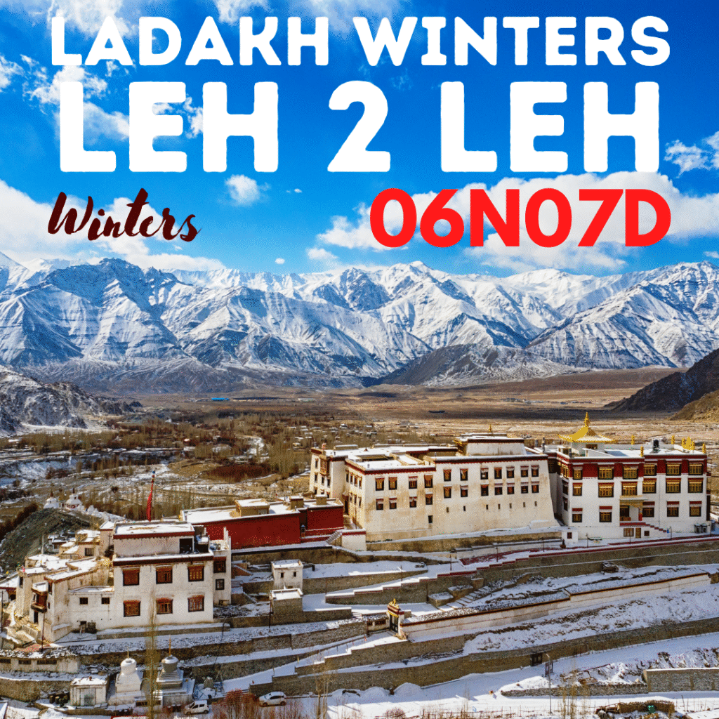 Ice, monasteries & endless skies — Leh winters hit different.